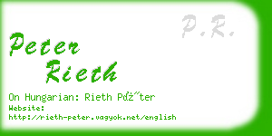 peter rieth business card